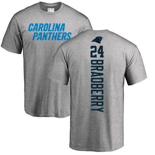 Carolina Panthers Men Ash James Bradberry Backer NFL Football #24 T Shirt